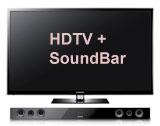 HDTV and Soundbar