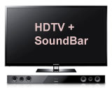 HDTV and Soundbar HDTV and Soundbar