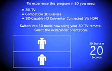 3D content setting alert